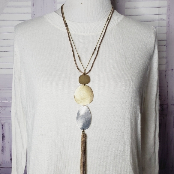 BRIXON IVY SIZE S IVORY WHITE SWEATER SEQUINS TOP #0011 - Picture 2 of 11